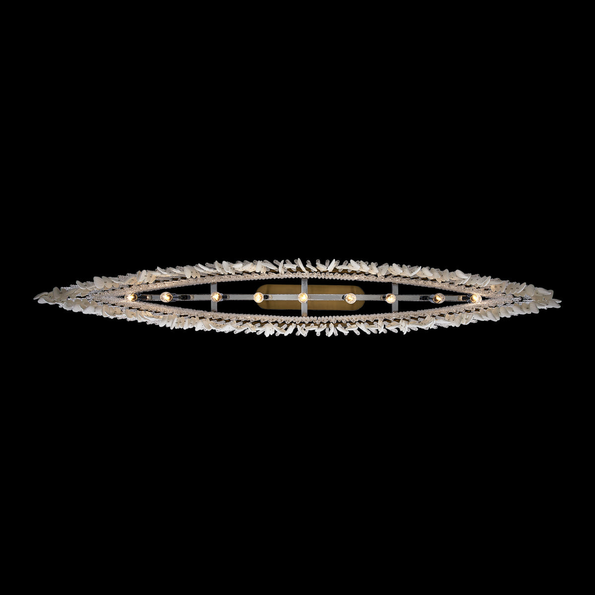 15'' Farfalle 9 Light Brushed Champagne Gold Linear Pendant