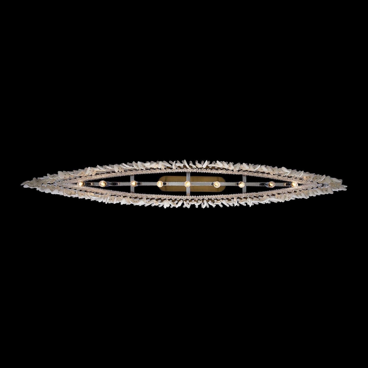 15'' Farfalle 9 Light Brushed Champagne Gold Linear Pendant