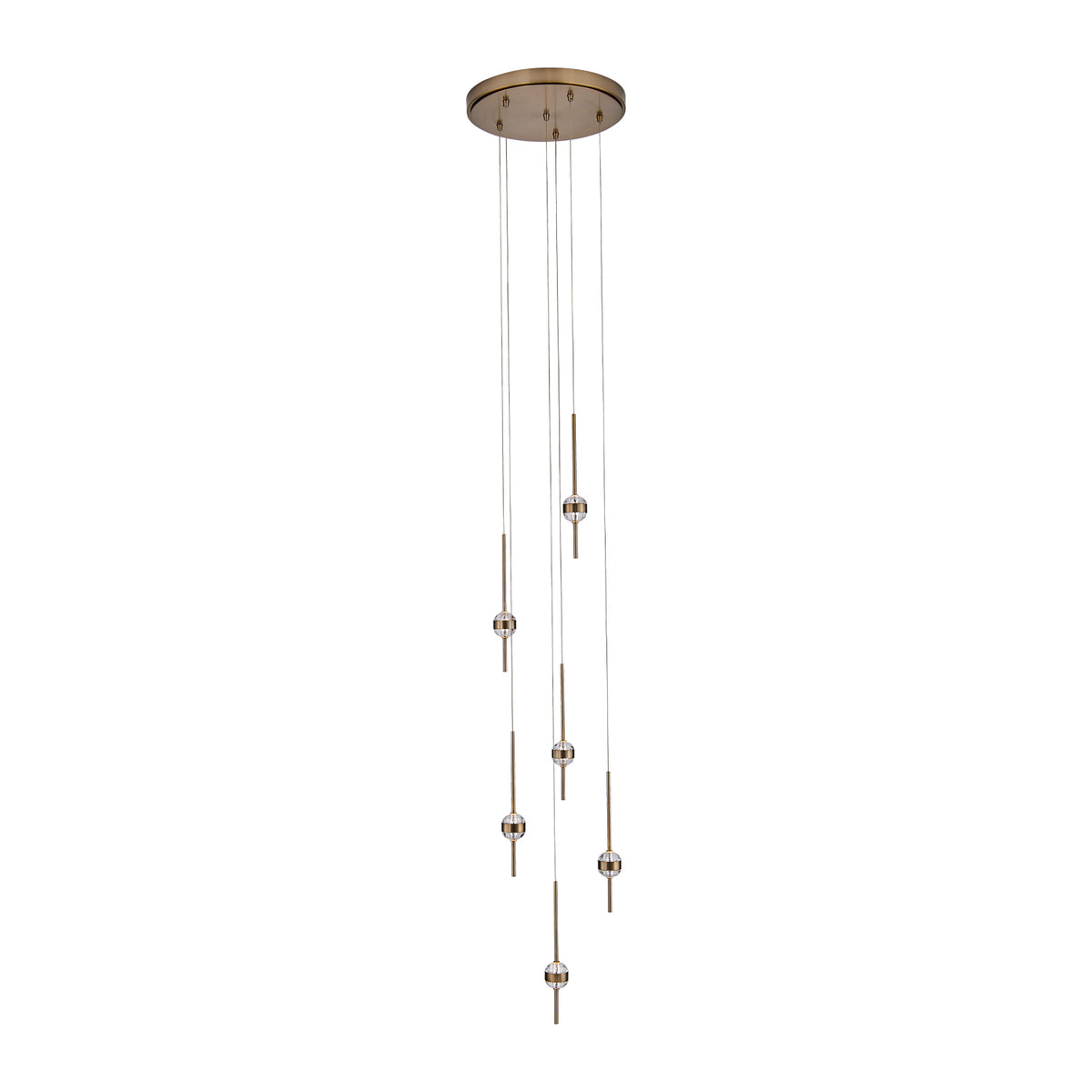 14'' Goccia 12 Light Winter Brass Chandelier