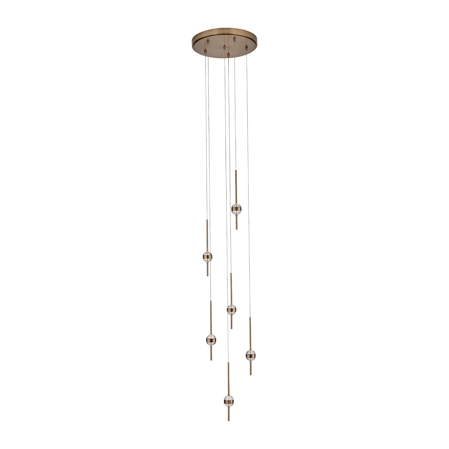 14'' Goccia 12 Light Winter Brass Chandelier