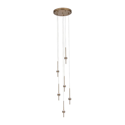 14'' Goccia 12 Light Winter Brass Chandelier
