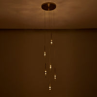 14'' Goccia 12 Light Winter Brass Chandelier
