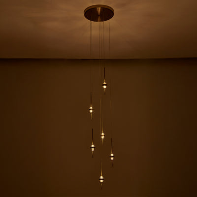 14'' Goccia 12 Light Winter Brass Chandelier