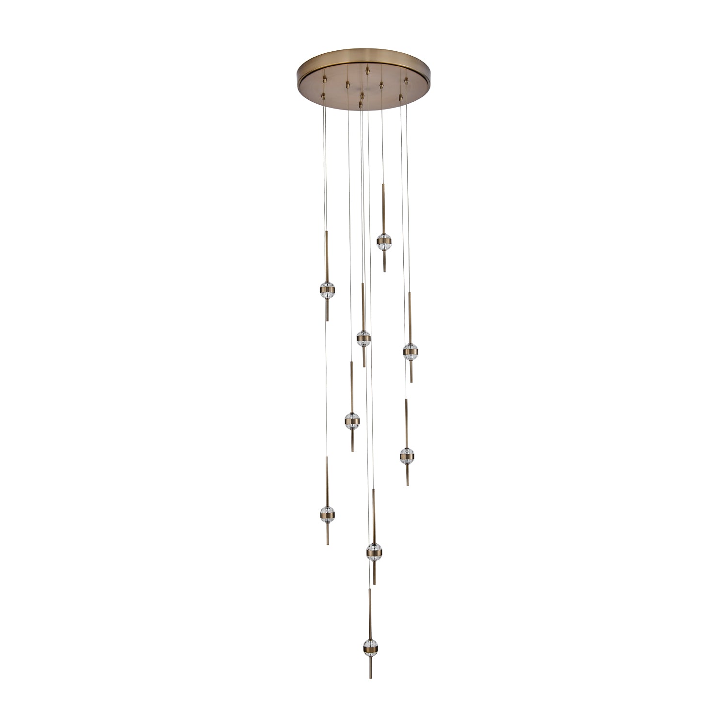 14'' Goccia 18 Light Winter Brass Chandelier