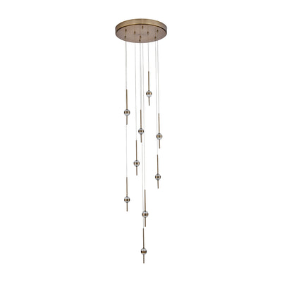 14'' Goccia 18 Light Winter Brass Chandelier