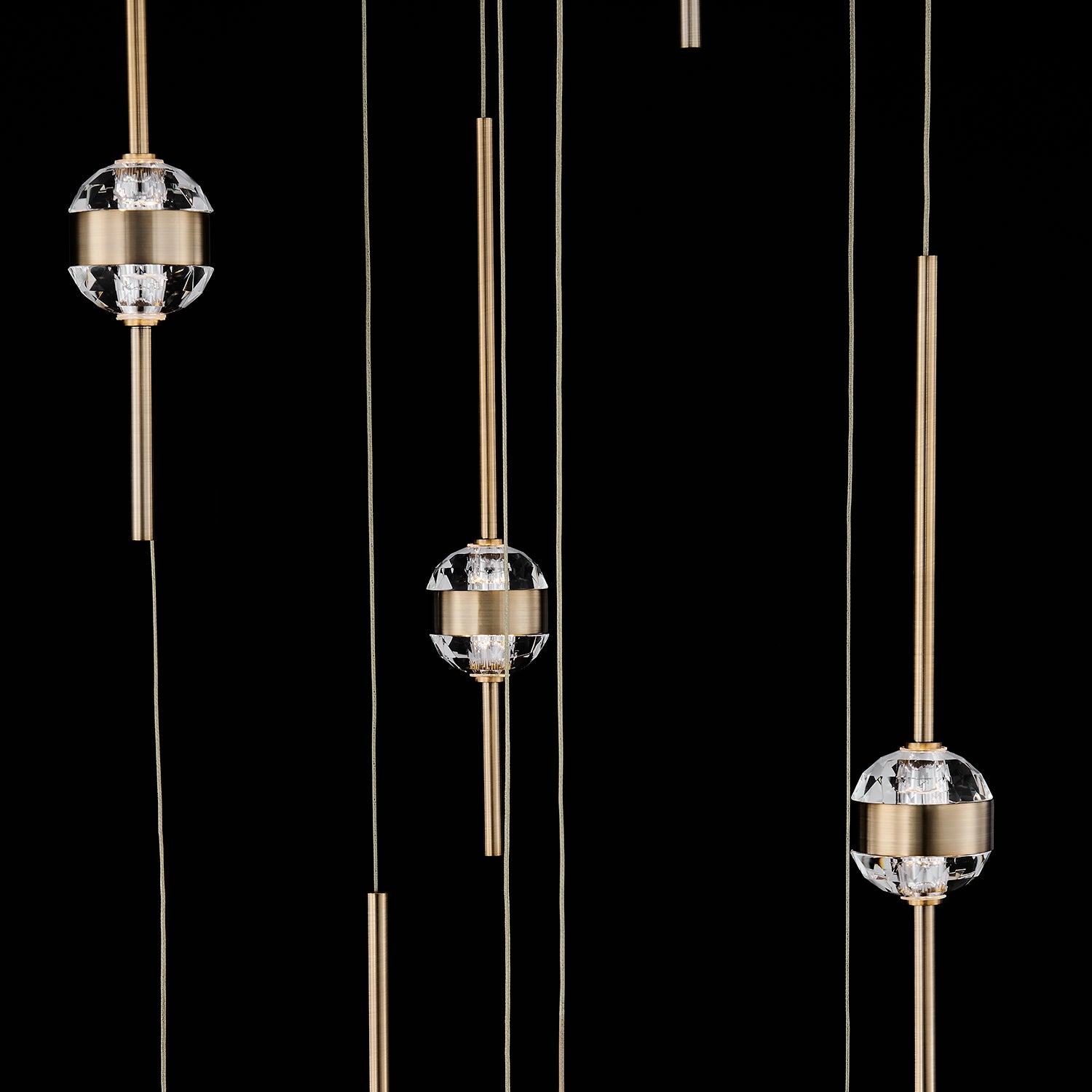 14'' Goccia 18 Light Winter Brass Chandelier