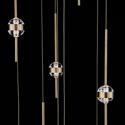 14'' Goccia 18 Light Winter Brass Chandelier