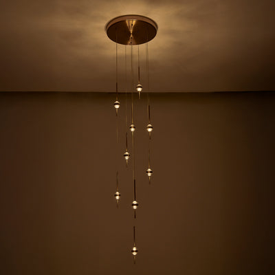 14'' Goccia 18 Light Winter Brass Chandelier