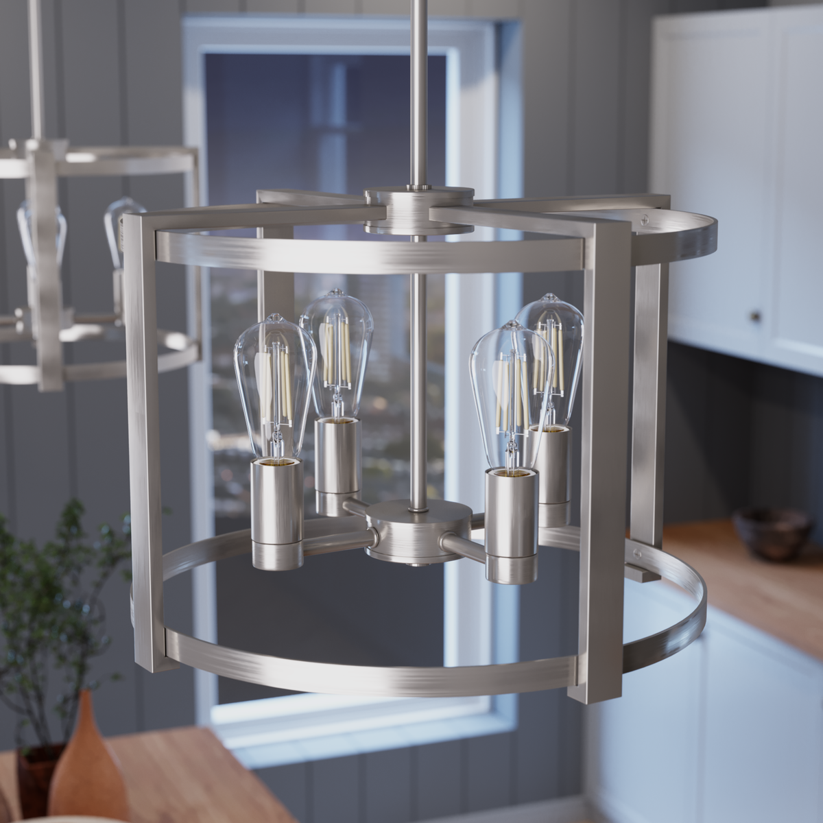 Astwood 18-inch 4-light Brushed Nickel Drum Chandelier