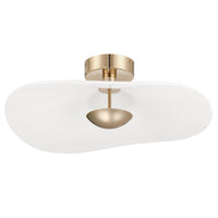 Novella 24-inch Polished Gold LED Convertible Pendant with White Glazed Ceramic Shade