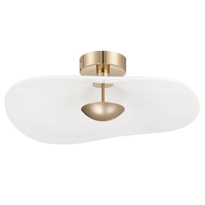 Novella 24-inch Polished Gold LED Convertible Pendant with White Glazed Ceramic Shade