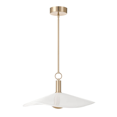 Novella 24-inch Polished Gold LED Convertible Pendant with White Glazed Ceramic Shade