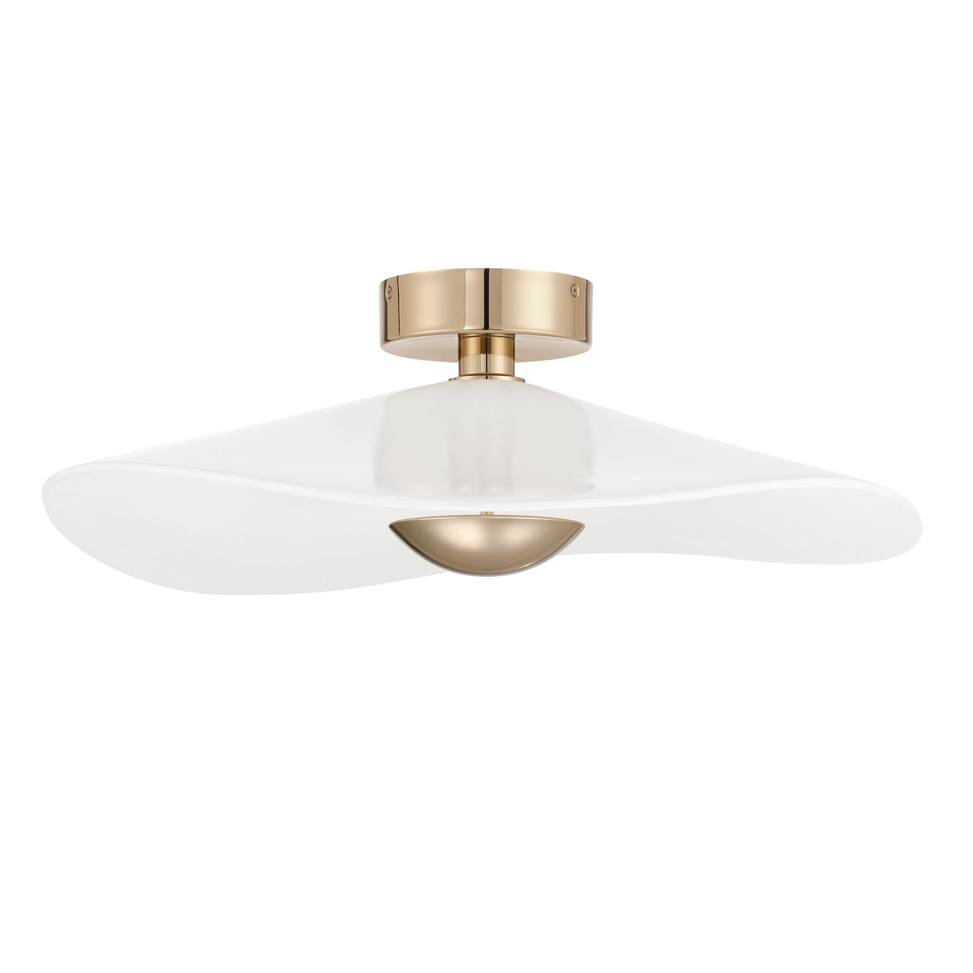 Novella 24-inch Polished Gold LED Convertible Pendant with White Glazed Ceramic Shade