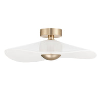 Novella 24-inch Polished Gold LED Convertible Pendant with White Glazed Ceramic Shade