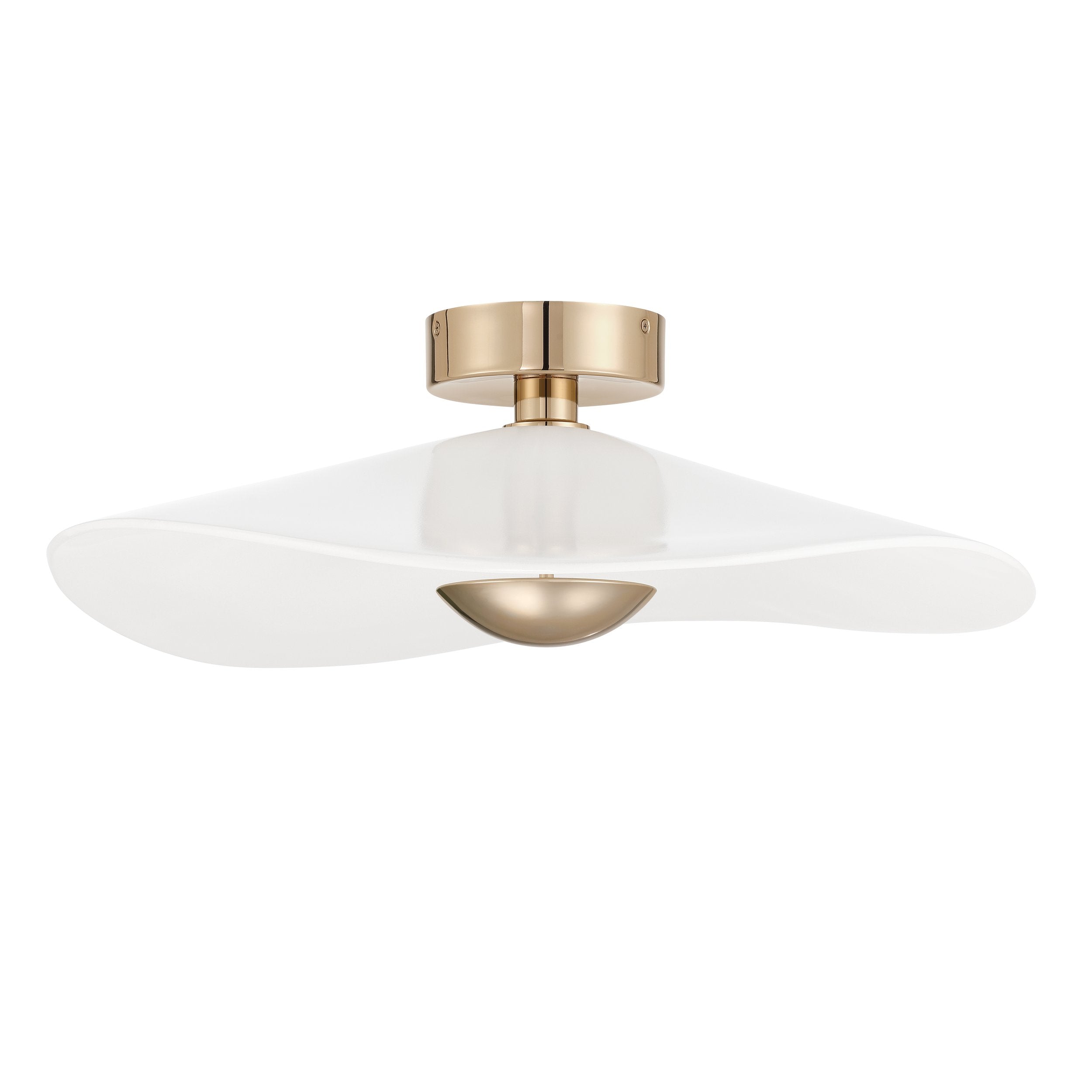 Novella 24-inch Polished Gold LED Convertible Pendant with White Glazed Ceramic Shade