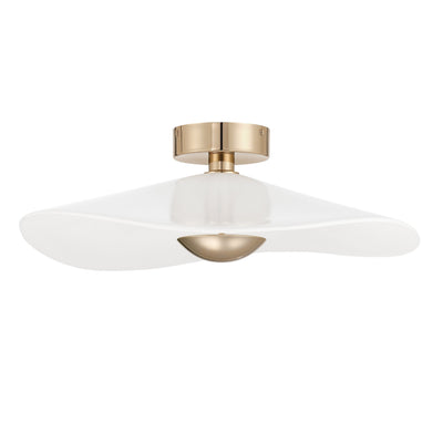 Novella 24-inch Polished Gold LED Convertible Pendant with White Glazed Ceramic Shade