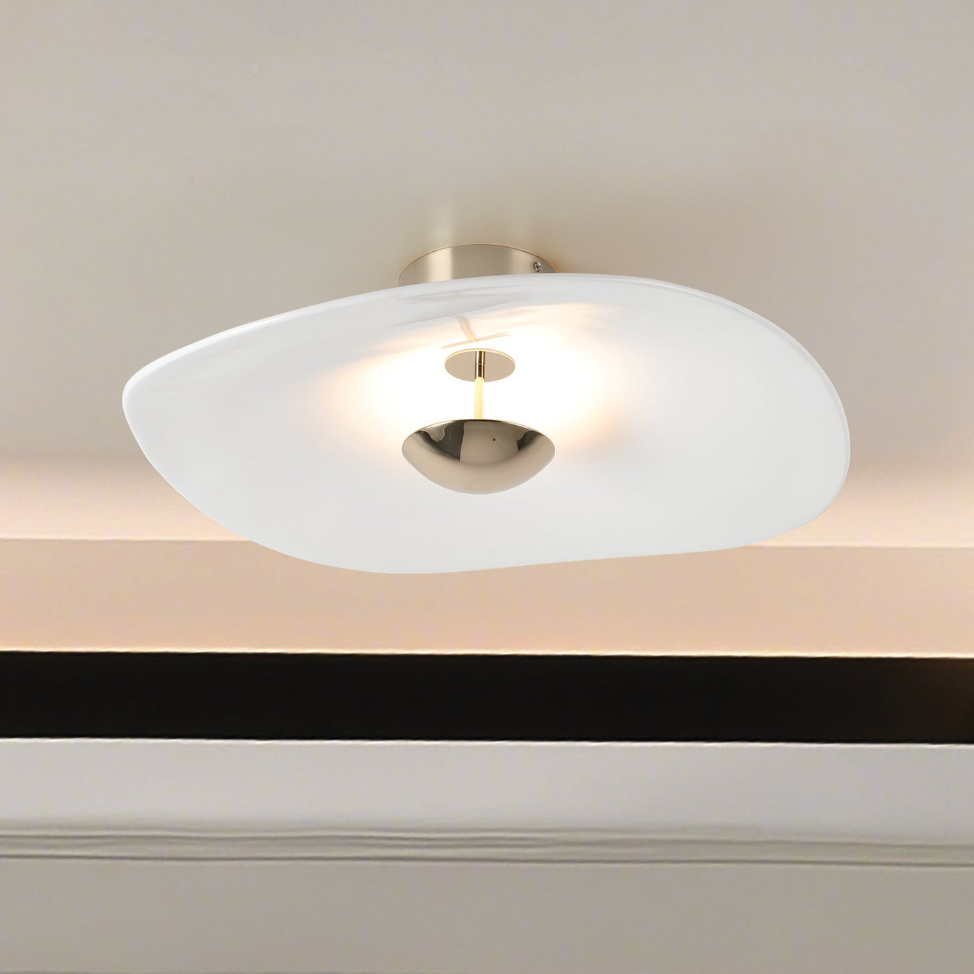 Novella 24-inch Polished Gold LED Convertible Pendant with White Glazed Ceramic Shade