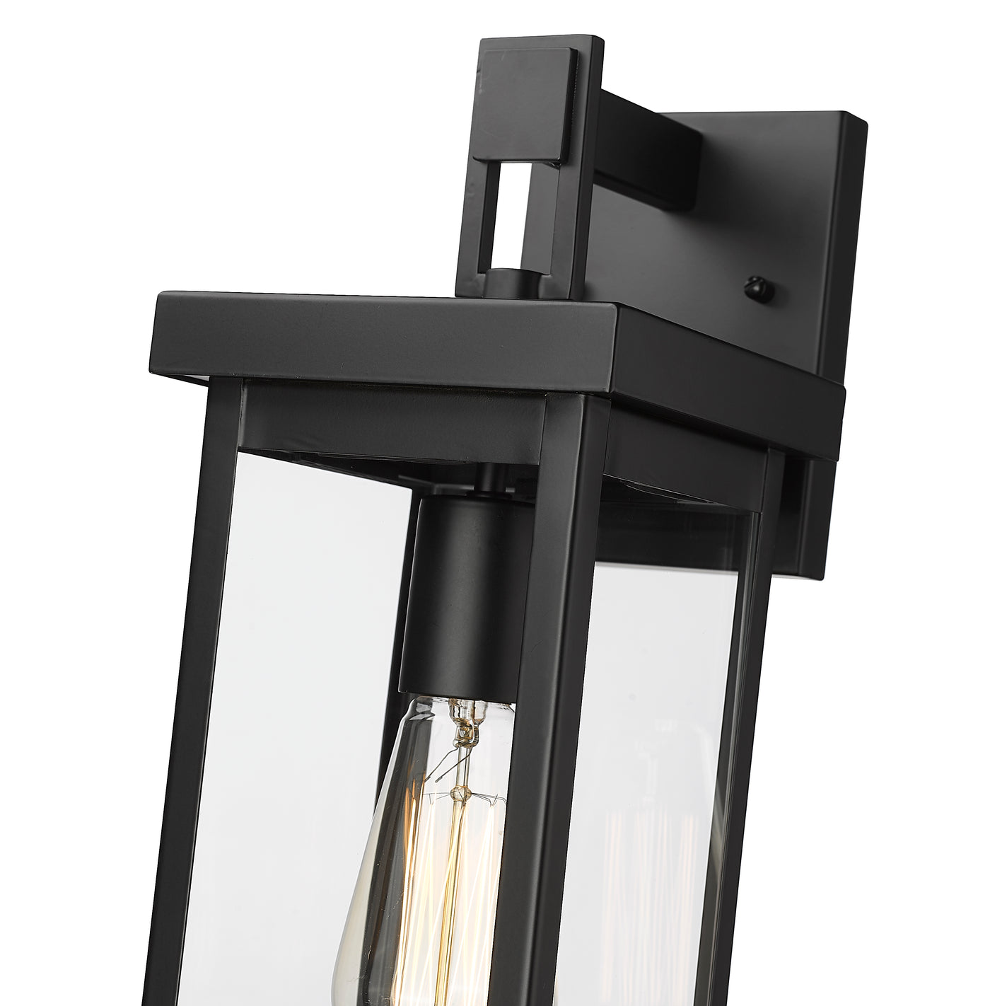 16-inch Barkeley Powder Coated Black 1-Light Outdoor Wall Sconce with Clear Glass
