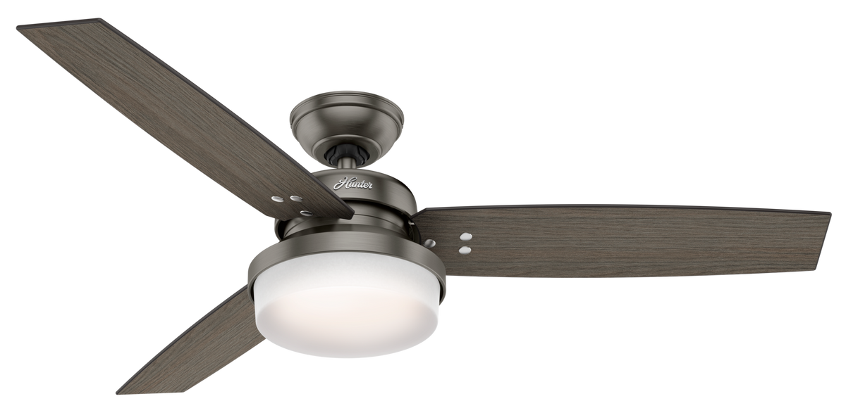 52 inch Sentinel Brushed Slate Ceiling Fan with LED Light Kit and Handheld Remote