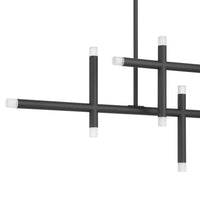 Manhattan 48-inch 12-Light Matte Black LED Chandelier with Rotating Arms