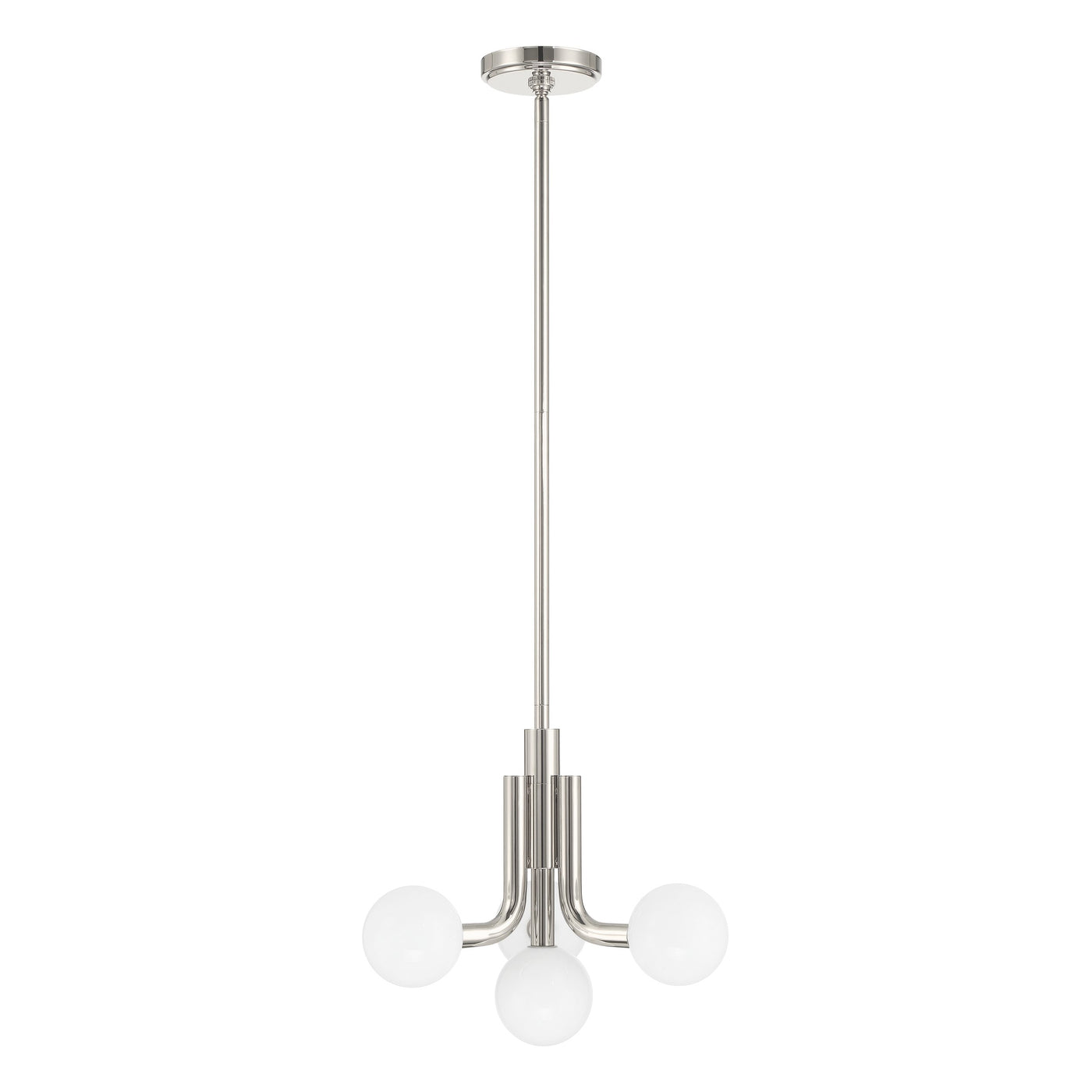 Stockholm 16-inch 4-light Polished Nickel Convertible Pendant with Opal Glass Shades