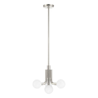 Stockholm 16-inch 4-light Polished Nickel Convertible Pendant with Opal Glass Shades