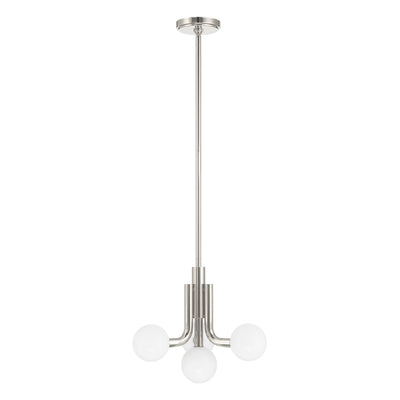 Stockholm 16-inch 4-light Polished Nickel Convertible Pendant with Opal Glass Shades