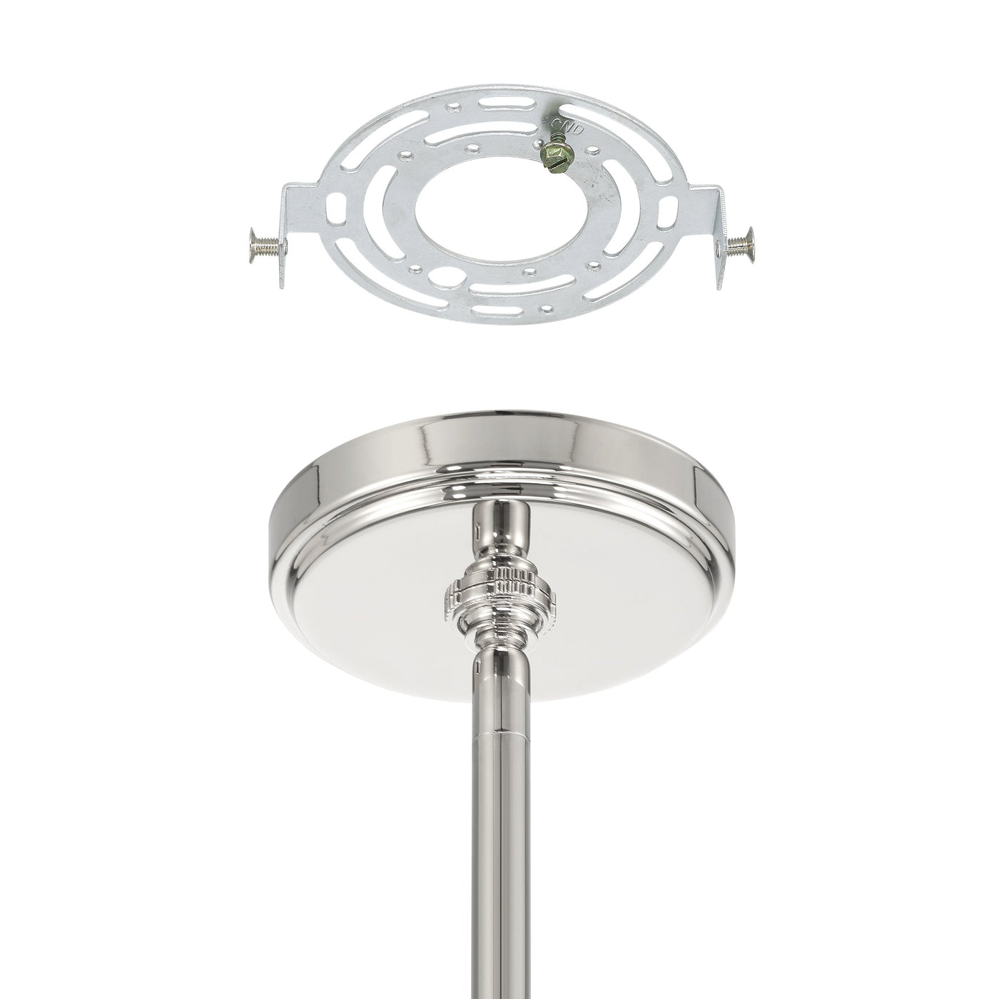 Stockholm 16-inch 4-light Polished Nickel Convertible Pendant with Opal Glass Shades