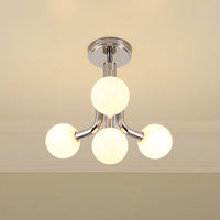 Stockholm 16-inch 4-light Polished Nickel Convertible Pendant with Opal Glass Shades