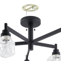 Lillyanna 26-inch 5-light Matte Black Semi-Flush Mount with Clear Ice Glass Shades