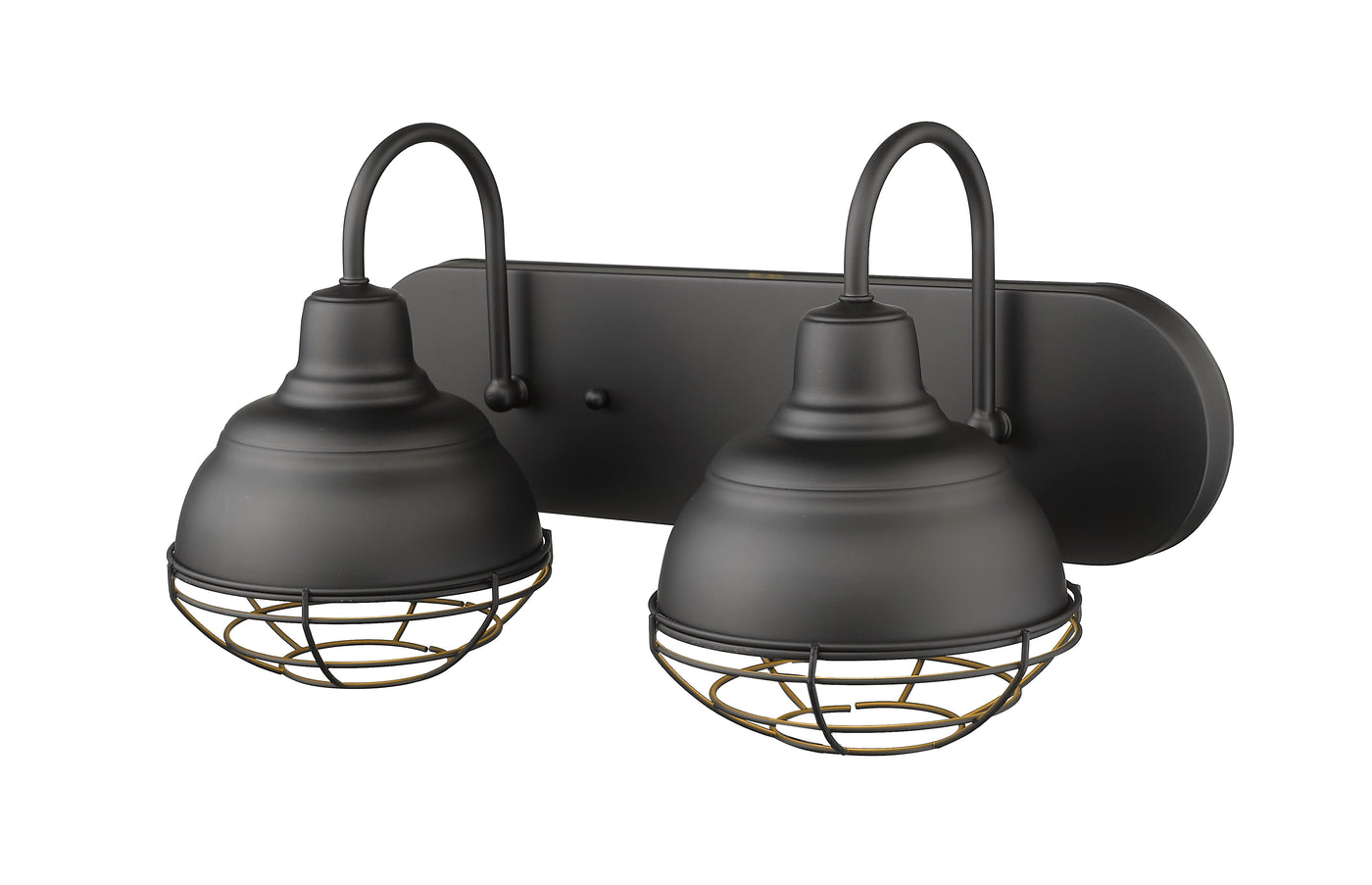 18'' Neo-Industrial Matte Black 2 Light Bath Vanity