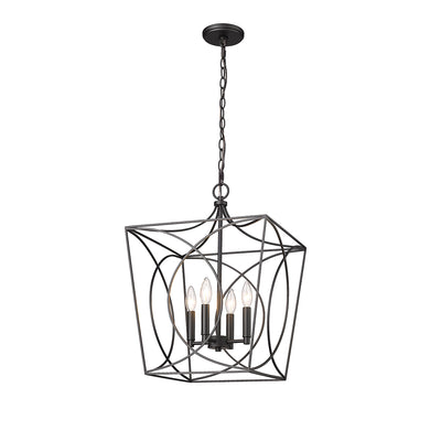 21.9'' Tracy Matte Black 4 Light Pendant