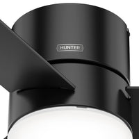 52 inch Minimus Matte Black Low Profile Ceiling Fan with LED Light Kit and Handheld Remote