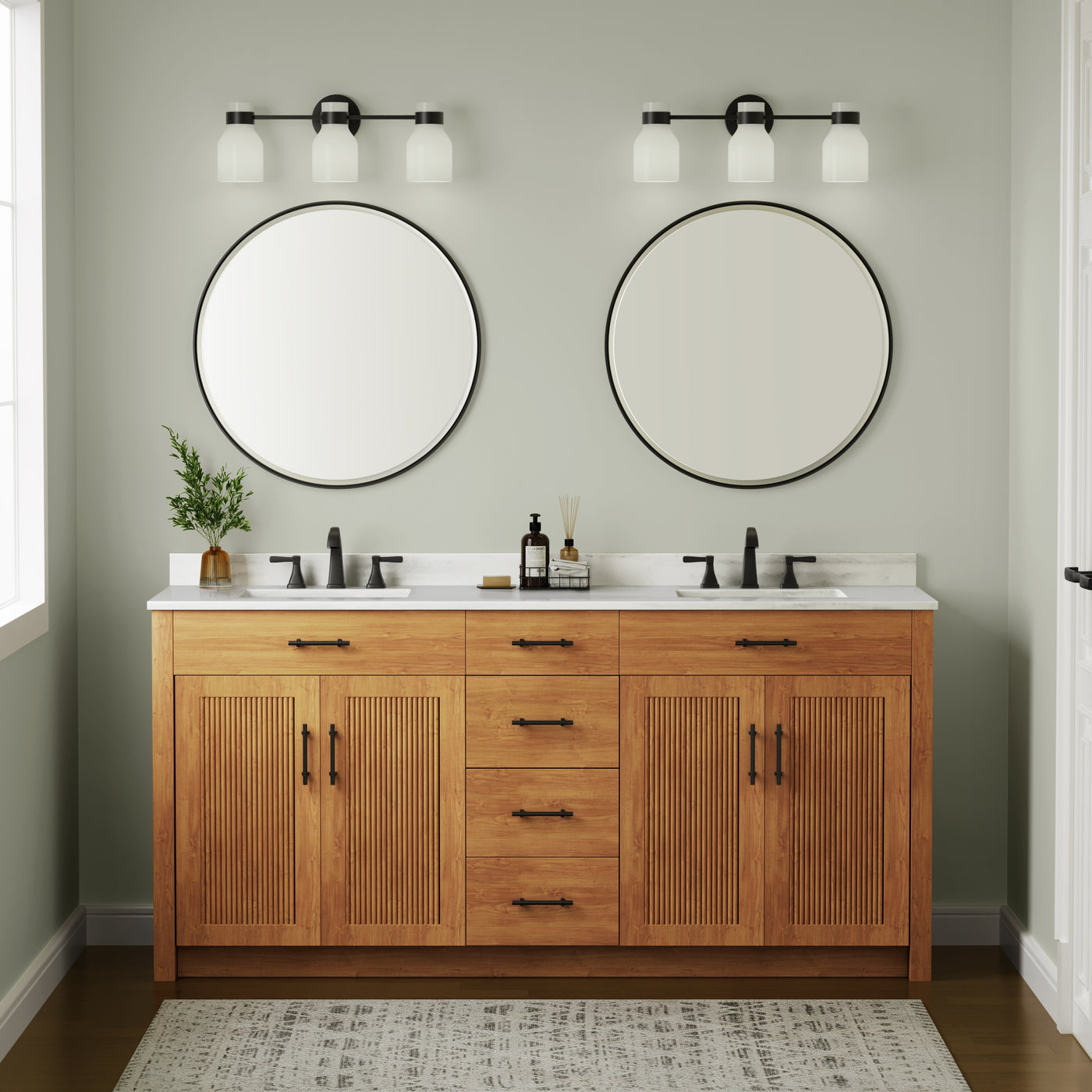 22.5'' Corella Matte Black 3 Light Bath Vanity