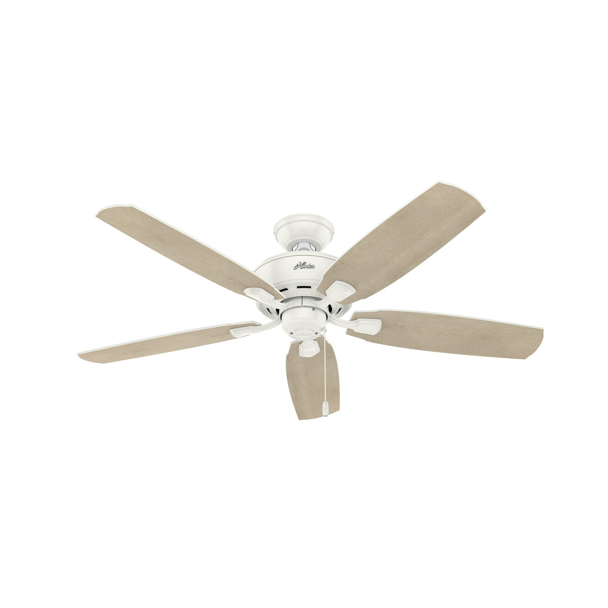 52 inch Amberlin Fresh White Ceiling Fan with LED Light Kit and Pull Chain