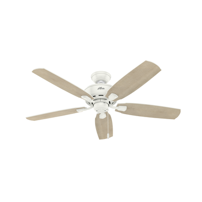 52 inch Amberlin Fresh White Ceiling Fan with LED Light Kit and Pull Chain