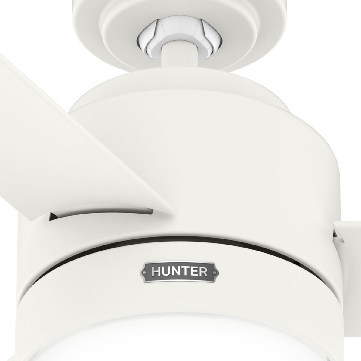 44 inch Gilmour Matte White Damp Rated Ceiling Fan with LED Light Kit and Handheld Remote