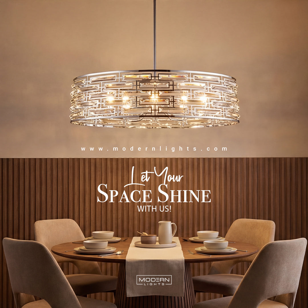 Petia 8 Light Chrome Shade Light Island Chandelier