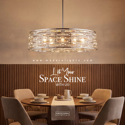 Petia 8 Light Chrome Shade Light Island Chandelier