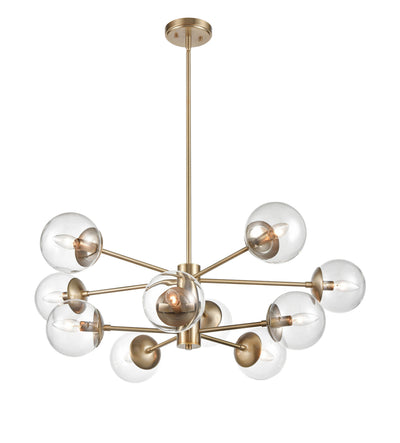 11'' Avell Modern Gold 10 Light Chandelier