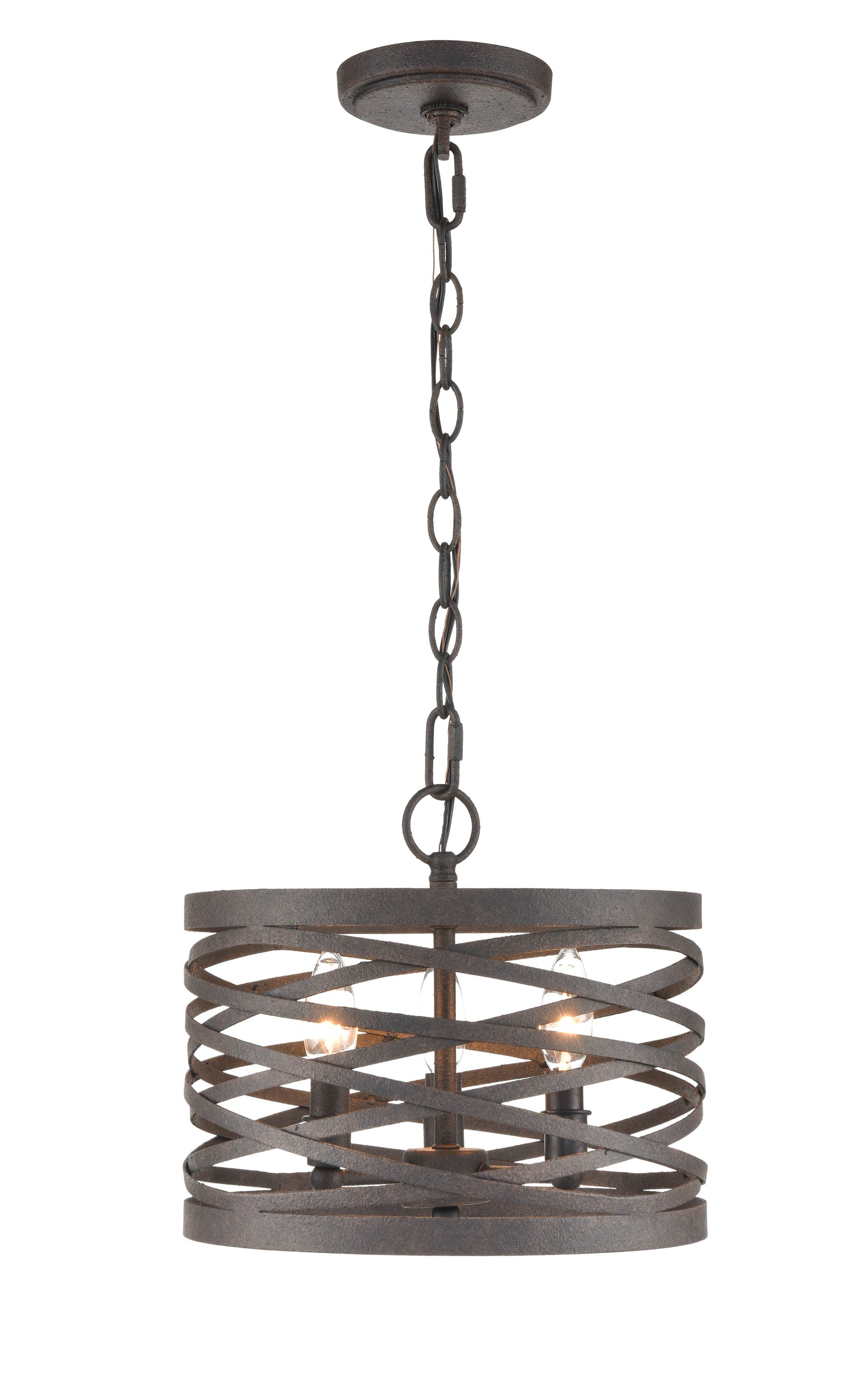 13.5'' None Weathered Iron 3 Light Pendant