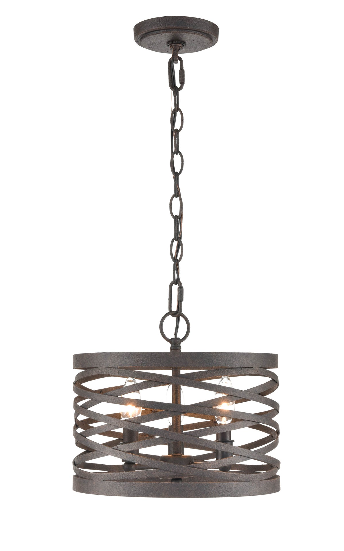13.5'' None Weathered Iron 3 Light Pendant