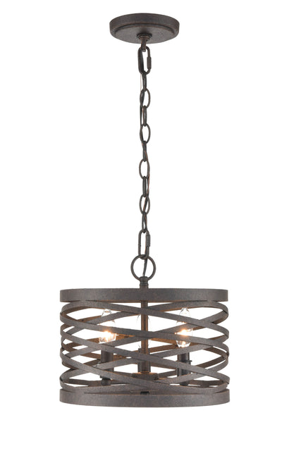 13.5'' None Weathered Iron 3 Light Pendant