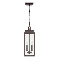 Hillside 7-inch 2-light Dark Bronze Exterior Pendant Light with Clear Glass