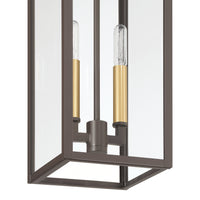 Hillside 7-inch 2-light Dark Bronze Exterior Pendant Light with Clear Glass