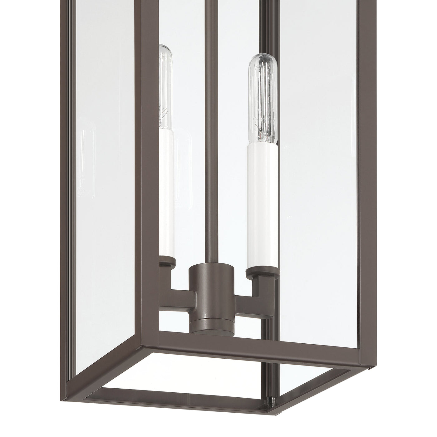 Hillside 7-inch 2-light Dark Bronze Exterior Pendant Light with Clear Glass