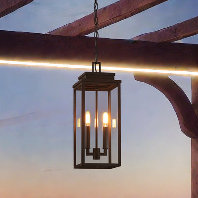 Hillside 7-inch 2-light Dark Bronze Exterior Pendant Light with Clear Glass