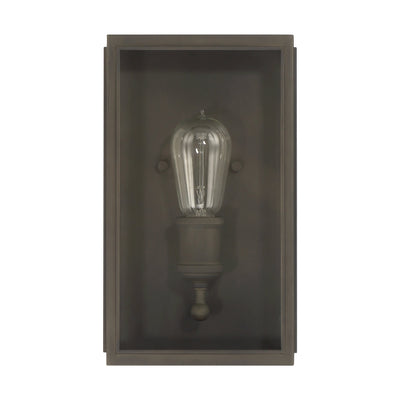 Hollis 12-inch 1-light Blackened Brass Exterior Wall Sconce with Clear Glass