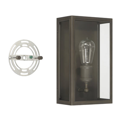 Hollis 12-inch 1-light Blackened Brass Exterior Wall Sconce with Clear Glass