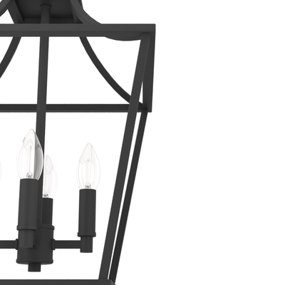 Laurel Ridge 12-inch 4-light Natural Black Iron Lantern Pendant